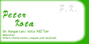 peter kota business card